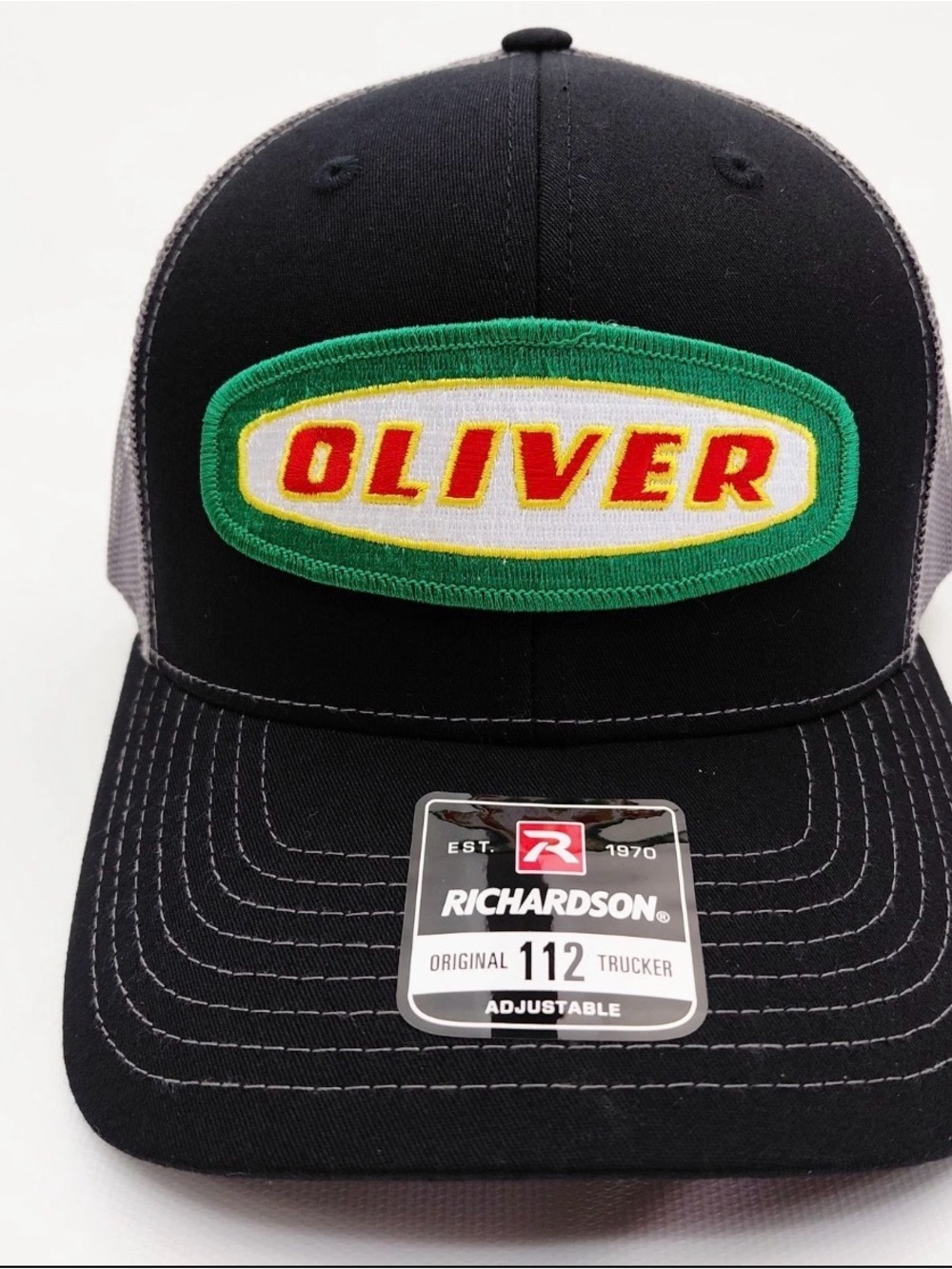 Oliver Tractors Hat Embroidered Patch Cap Mesh Snapback Richardson 112 B&G